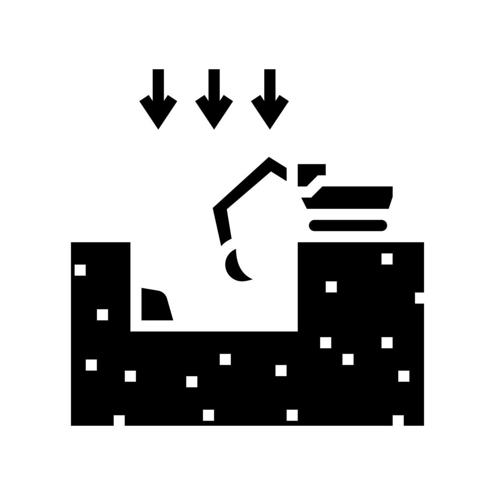 fosse d'excavation pour la construction d'illustration vectorielle d'icône de glyphe vecteur