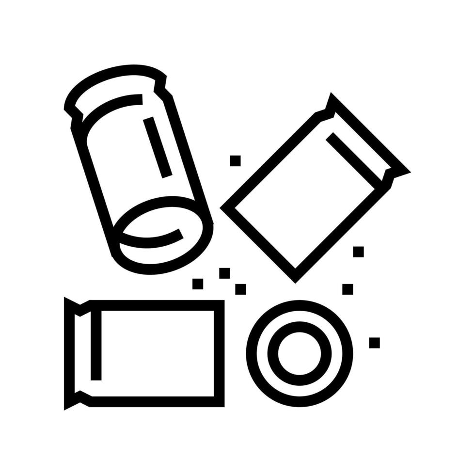 cartouche de balle et icône de ligne de poudre illustration vectorielle vecteur