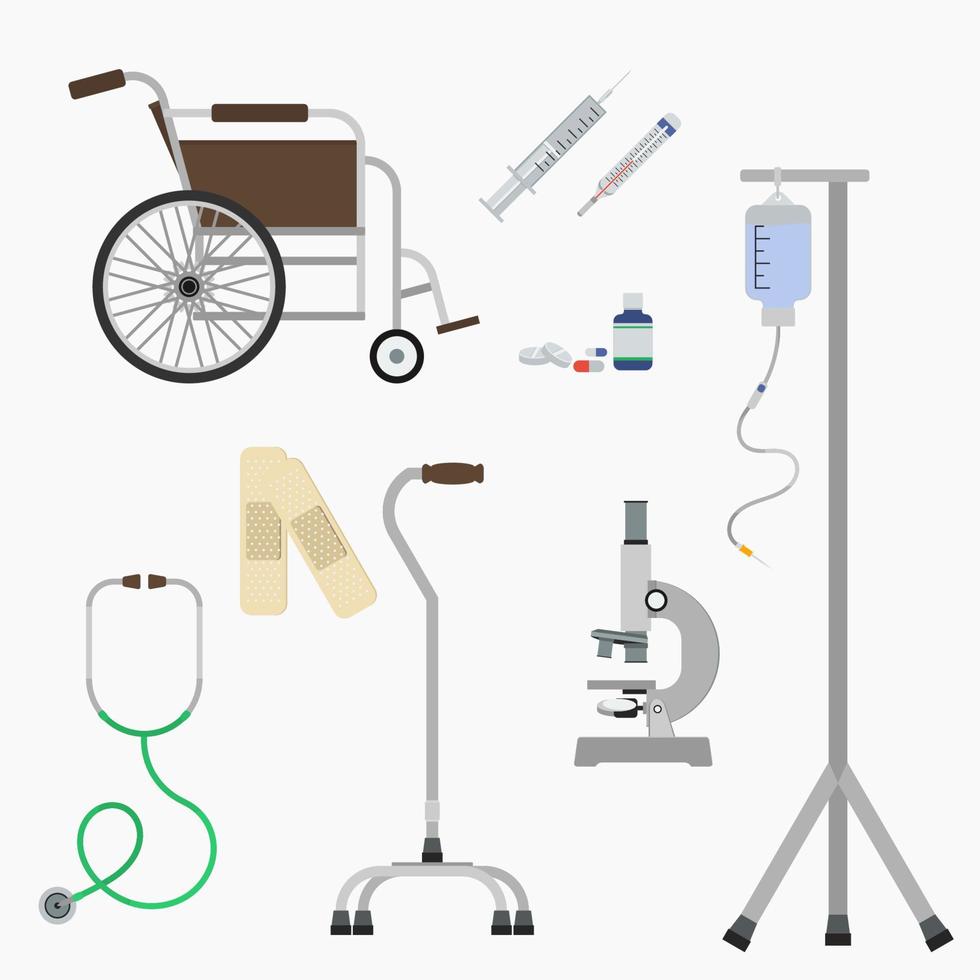 ensemble d'icônes d'illustration vectorielle d'équipement médical modifiable pour la conception liée aux soins de santé vecteur