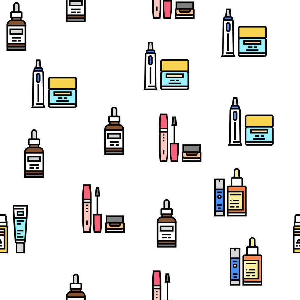 produits cosmétiques pour le visage peau traiter vecteur modèle sans couture