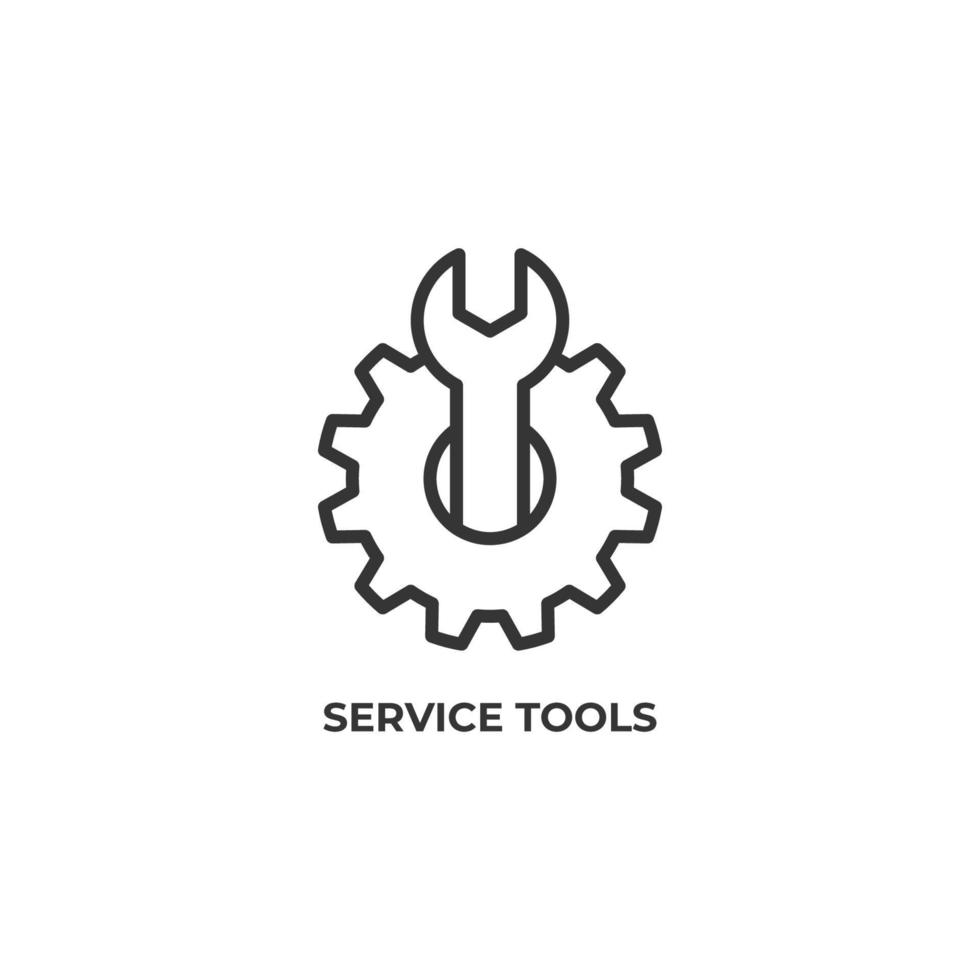 Le signe vectoriel du symbole des outils de service est isolé sur un fond blanc. couleur de l'icône modifiable.