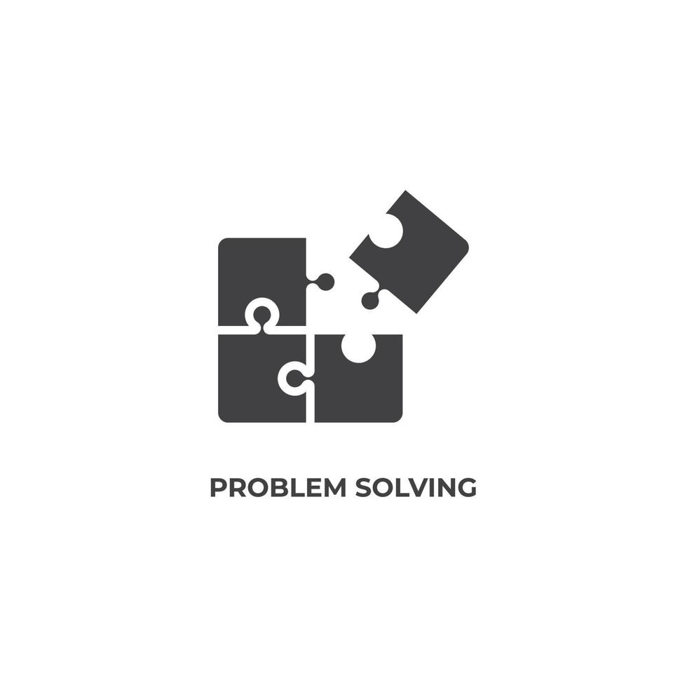 Le signe vectoriel du symbole de résolution de problèmes est isolé sur un fond blanc. couleur de l'icône modifiable.