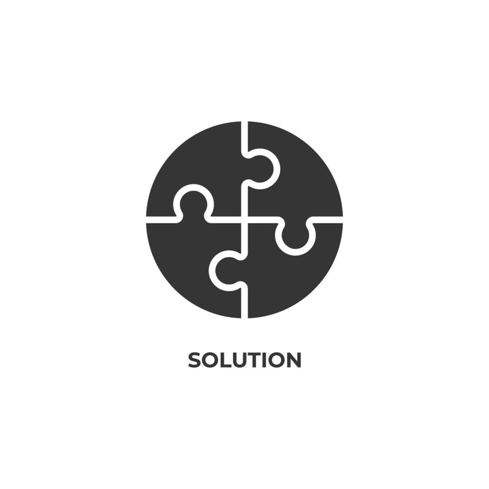 Le signe vectoriel du symbole de la solution est isolé sur un fond blanc. couleur de l'icône modifiable.