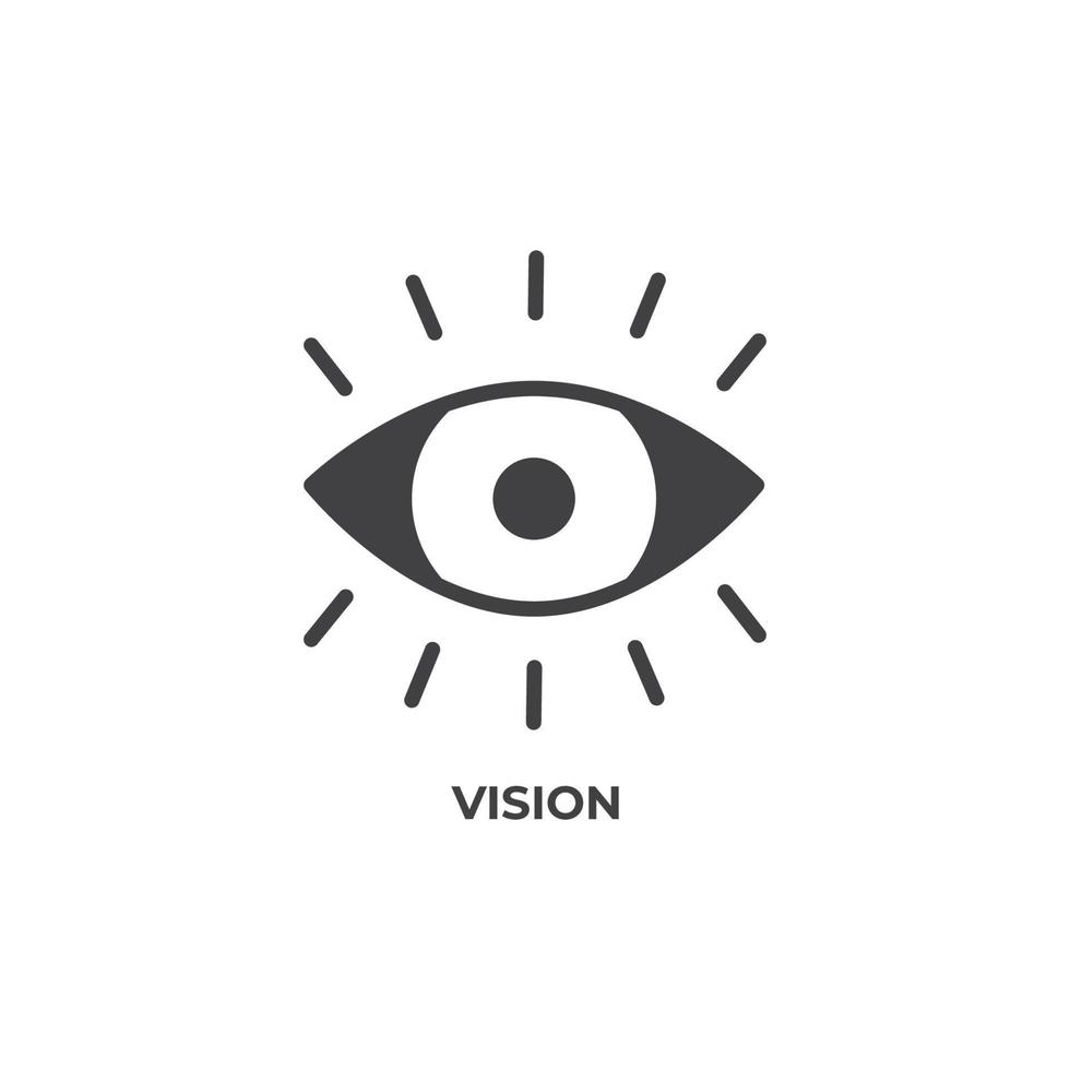 Le signe vectoriel du symbole de vision est isolé sur un fond blanc. couleur de l'icône modifiable.