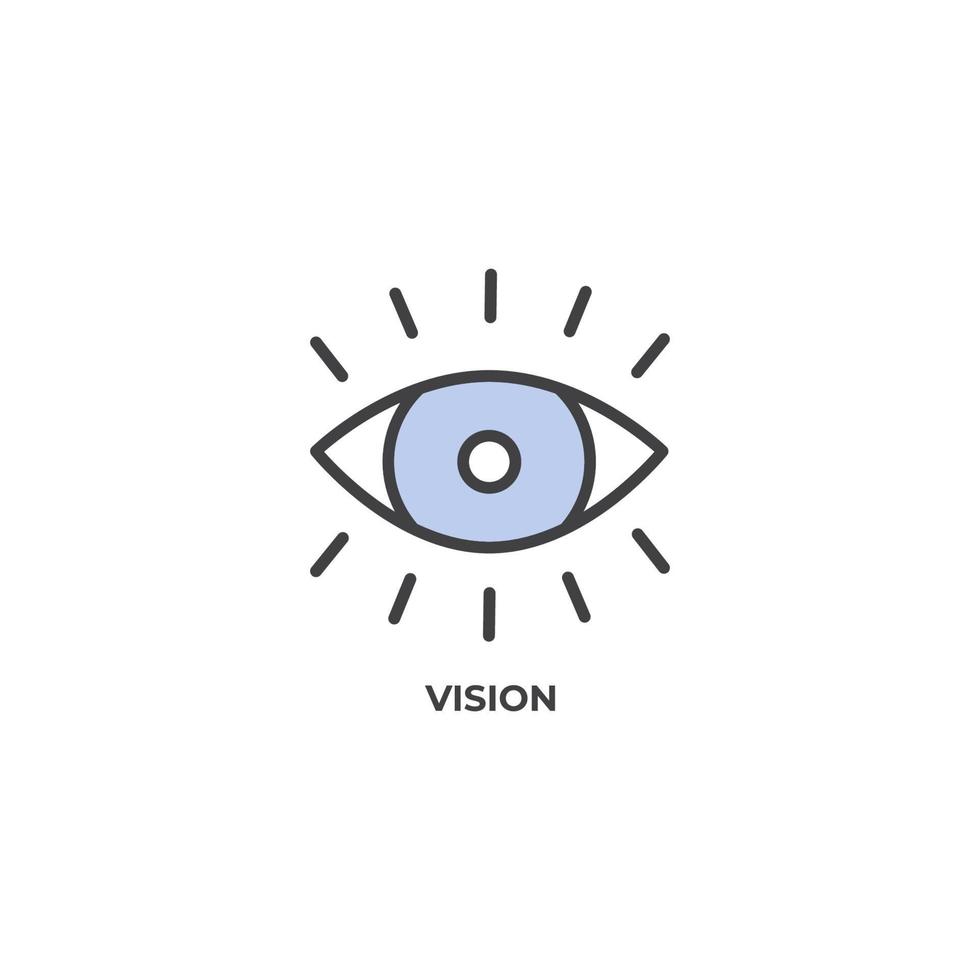 Le signe vectoriel du symbole de vision est isolé sur un fond blanc. couleur de l'icône modifiable.