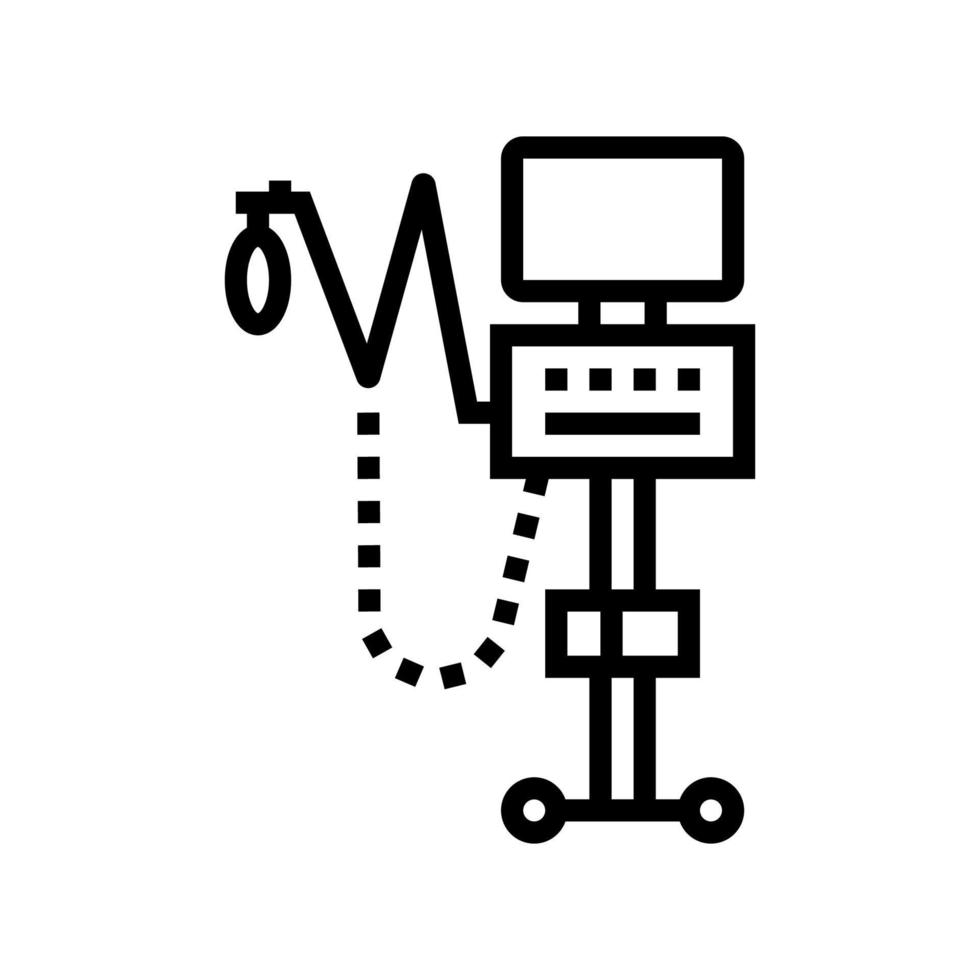 illustration vectorielle d'icône de ligne d'équipement médical d'oxygène vecteur