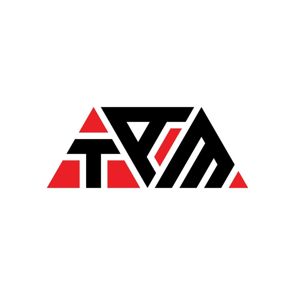 création de logo de lettre triangle tam avec forme de triangle. monogramme de conception de logo triangle tam. modèle de logo vectoriel triangle tam avec couleur rouge. logo triangulaire tam logo simple, élégant et luxueux. tam