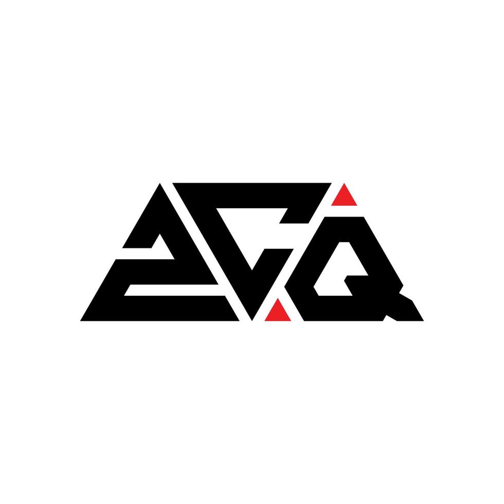 création de logo de lettre triangle zcq avec forme de triangle. monogramme de conception de logo triangle zcq. modèle de logo vectoriel triangle zcq avec couleur rouge. logo triangulaire zcq logo simple, élégant et luxueux. zcq