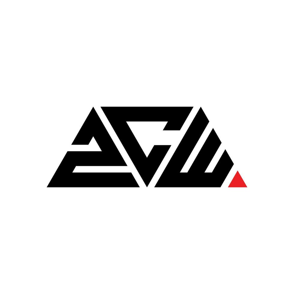 création de logo de lettre triangle zcw avec forme de triangle. monogramme de conception de logo triangle zcw. modèle de logo vectoriel triangle zcw avec couleur rouge. logo triangulaire zcw logo simple, élégant et luxueux. zcw