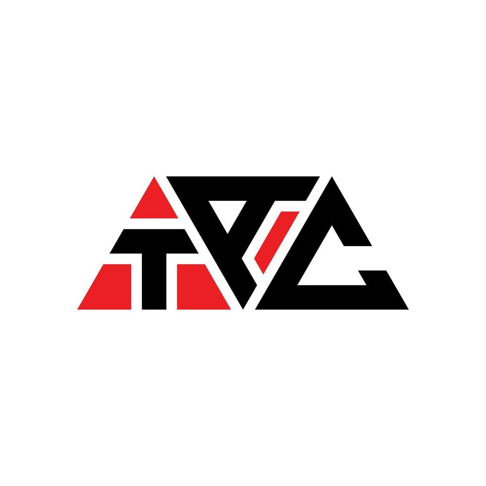 création de logo de lettre triangle tac avec forme de triangle. monogramme de conception de logo tac triangle. modèle de logo vectoriel triangle tac avec couleur rouge. logo triangulaire tac logo simple, élégant et luxueux. tac