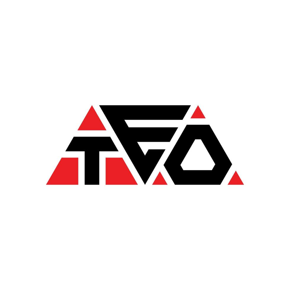 création de logo de lettre triangle teo avec forme de triangle. monogramme de conception de logo triangle teo. modèle de logo vectoriel triangle teo avec couleur rouge. logo triangulaire teo logo simple, élégant et luxueux. teo