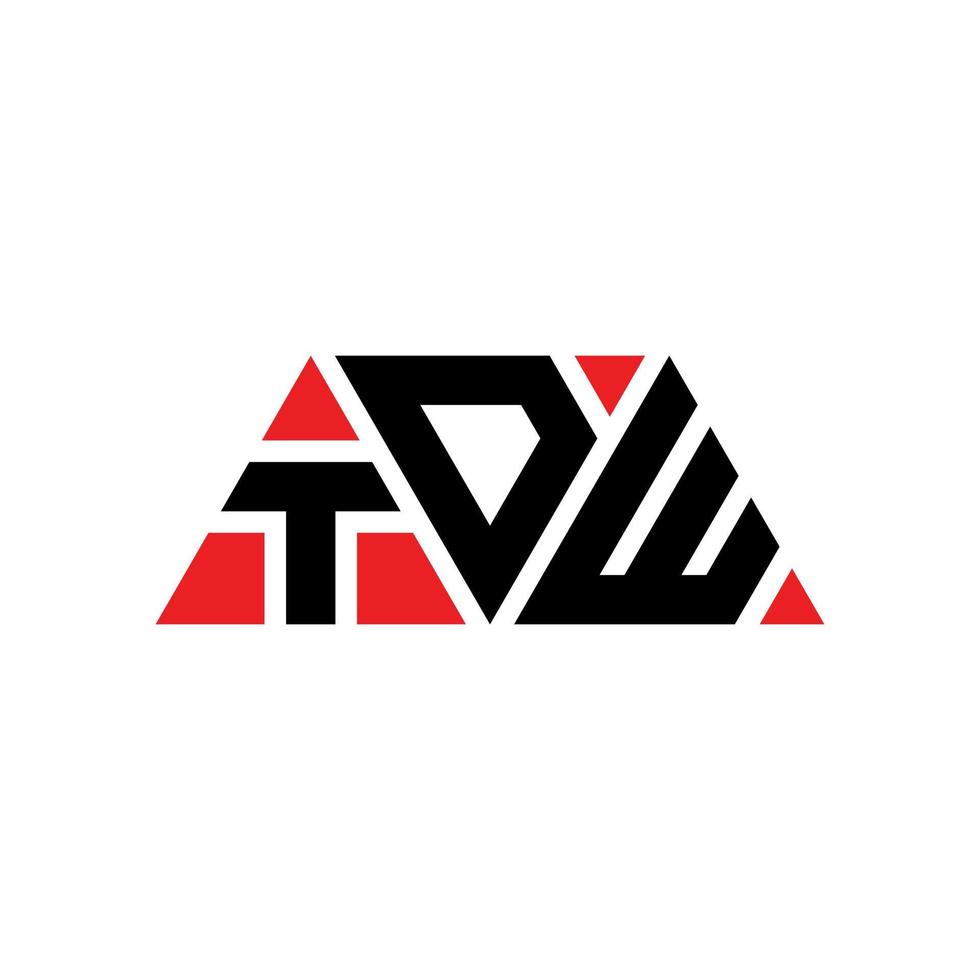 création de logo de lettre triangle tdw avec forme de triangle. monogramme de conception de logo triangle tdw. modèle de logo vectoriel triangle tdw avec couleur rouge. logo triangulaire tdw logo simple, élégant et luxueux. tdw