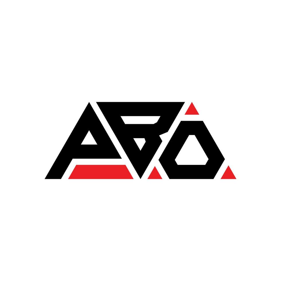 création de logo de lettre triangle pbo avec forme de triangle. monogramme de conception de logo triangle pbo. modèle de logo vectoriel triangle pbo avec couleur rouge. logo triangulaire pbo logo simple, élégant et luxueux. pbo