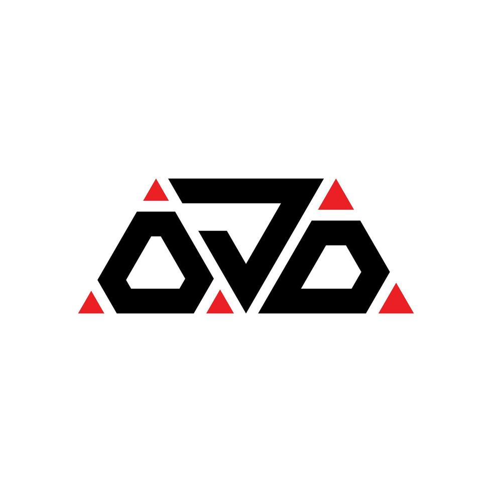 création de logo de lettre triangle ojd avec forme de triangle. monogramme de conception de logo triangle ojd. modèle de logo vectoriel triangle ojd avec couleur rouge. logo triangulaire ojd logo simple, élégant et luxueux. ojd