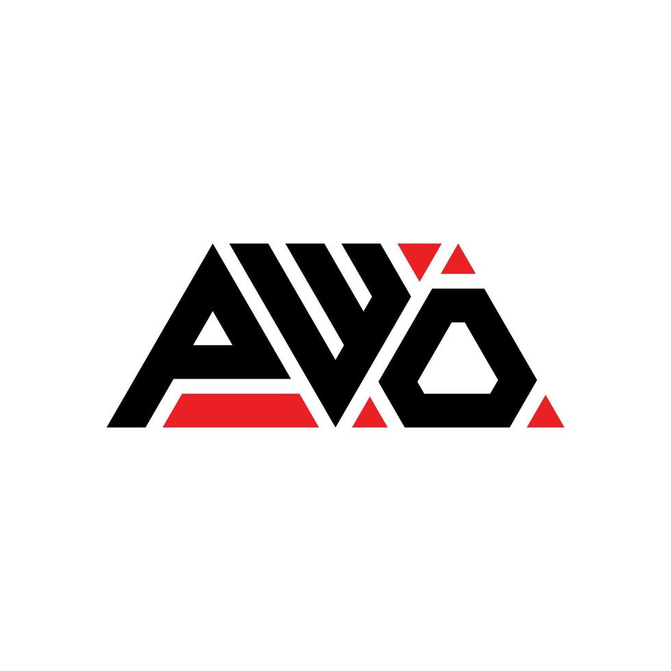 création de logo de lettre triangle pwo avec forme de triangle. monogramme de conception de logo triangle pwo. modèle de logo vectoriel triangle pwo avec couleur rouge. logo triangulaire pwo logo simple, élégant et luxueux. pwo