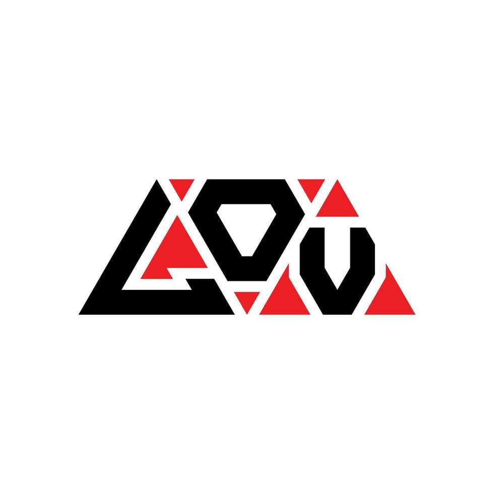 création de logo de lettre triangle lov avec forme de triangle. monogramme de conception de logo triangle lov. modèle de logo vectoriel triangle lov avec couleur rouge. lov logo triangulaire logo simple, élégant et luxueux. amour