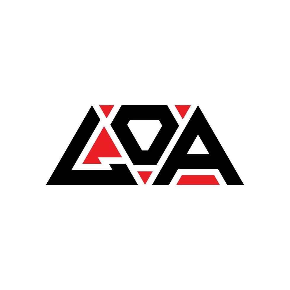 création de logo de lettre triangle loa avec forme de triangle. monogramme de conception de logo triangle loa. modèle de logo vectoriel triangle loa avec couleur rouge. logo triangulaire loa logo simple, élégant et luxueux. loa