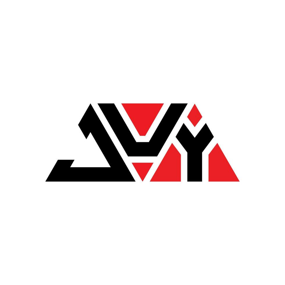 création de logo de lettre triangle juy avec forme de triangle. monogramme de conception de logo de triangle de juy. modèle de logo vectoriel triangle juy avec couleur rouge. logo triangulaire juy logo simple, élégant et luxueux. jus