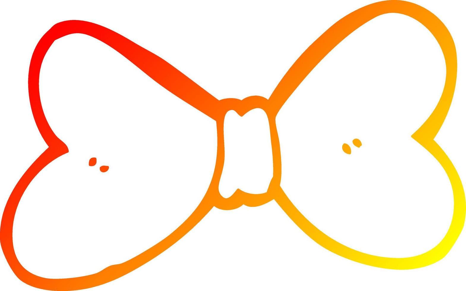 ligne de gradient chaud dessinant un noeud papillon de dessin animé vecteur