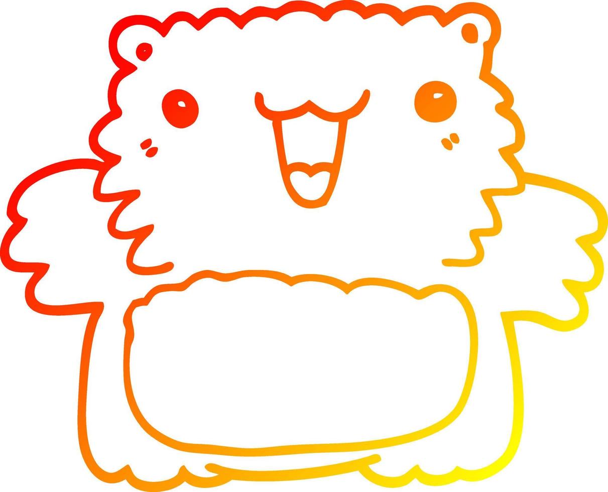 ours de dessin animé de dessin de ligne de gradient chaud vecteur