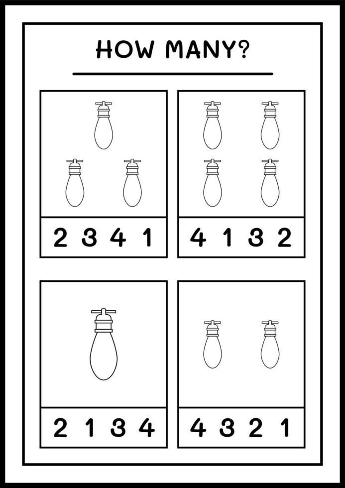 combien de lumières de noël, jeu pour enfants. illustration vectorielle, feuille de calcul imprimable vecteur