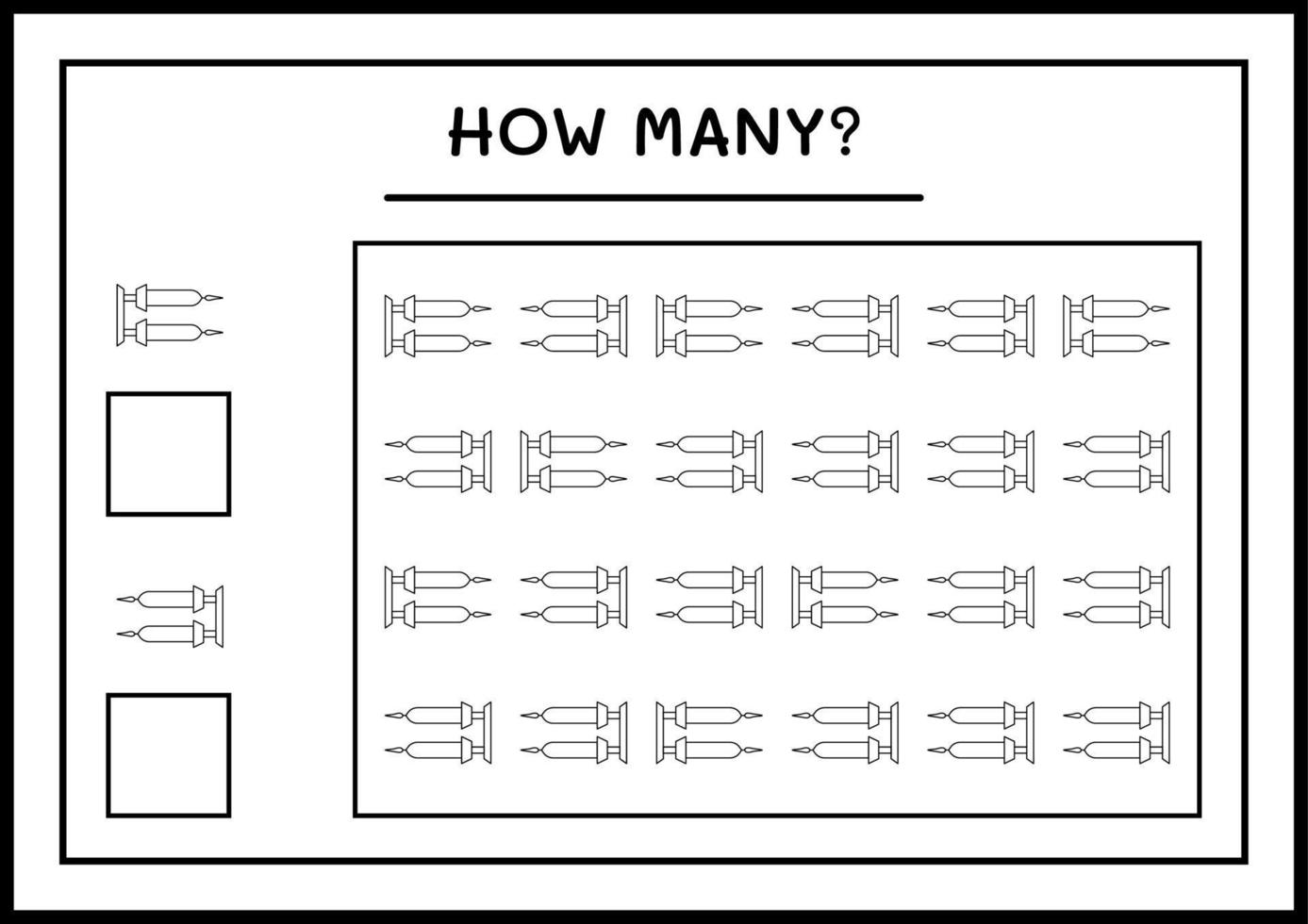 combien de bougie de noël, jeu pour enfants. illustration vectorielle, feuille de calcul imprimable vecteur