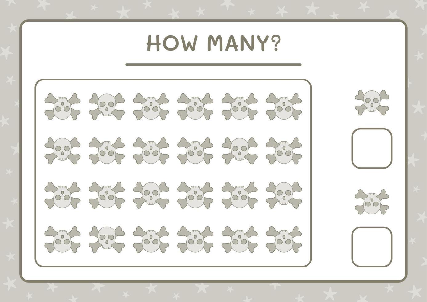 combien de crâne, jeu pour enfants. illustration vectorielle, feuille de calcul imprimable vecteur