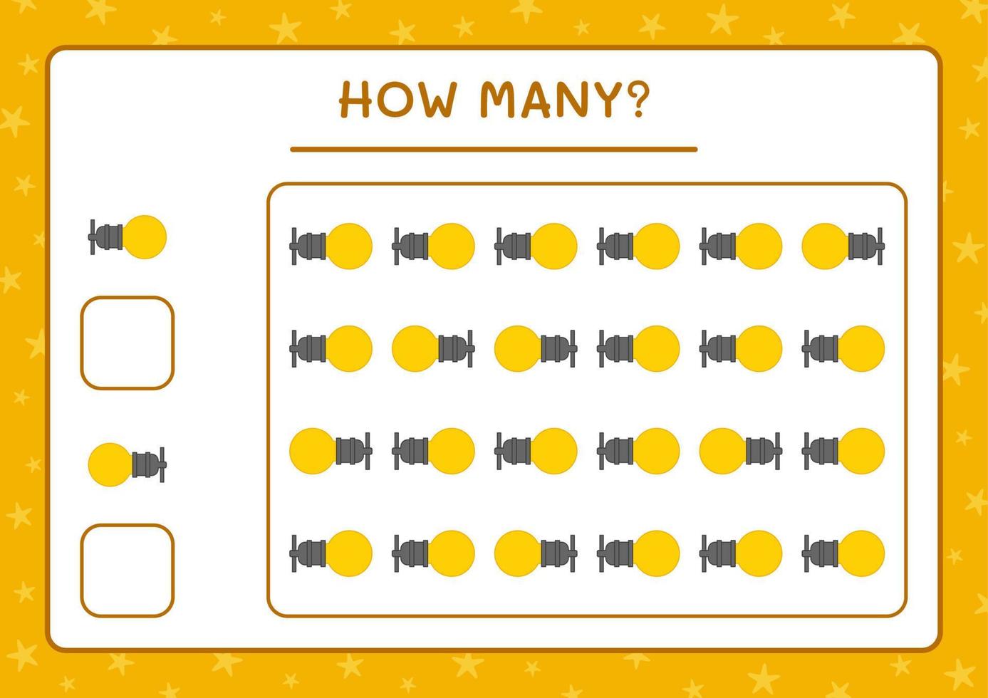 combien de lumières de noël, jeu pour enfants. illustration vectorielle, feuille de calcul imprimable vecteur