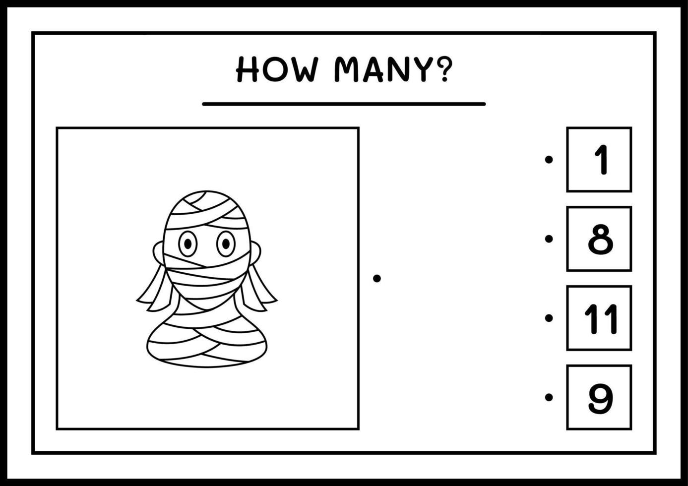 combien de maman, jeu pour enfants. illustration vectorielle, feuille de calcul imprimable vecteur