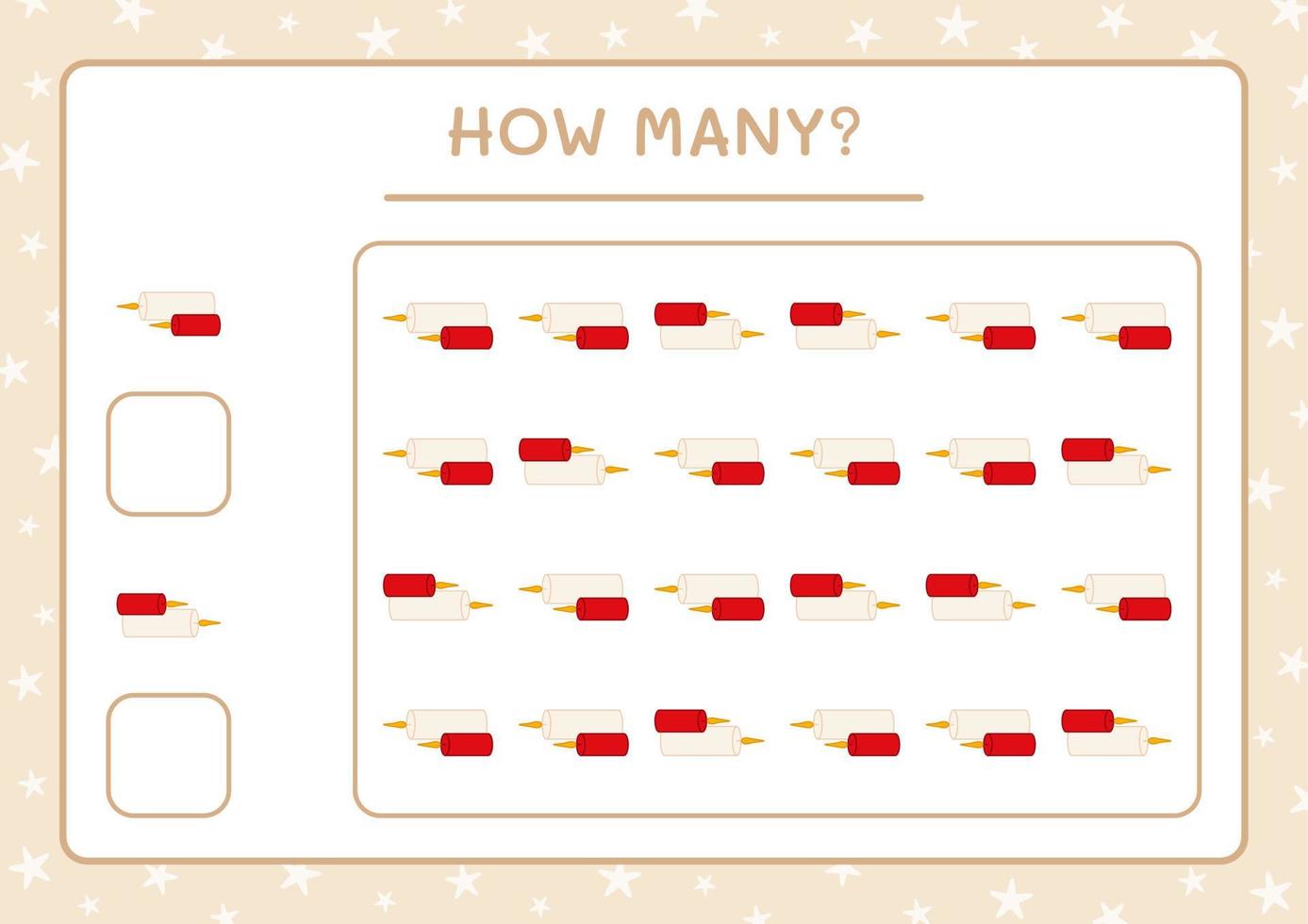 combien de bougie de noël, jeu pour enfants. illustration vectorielle, feuille de calcul imprimable vecteur