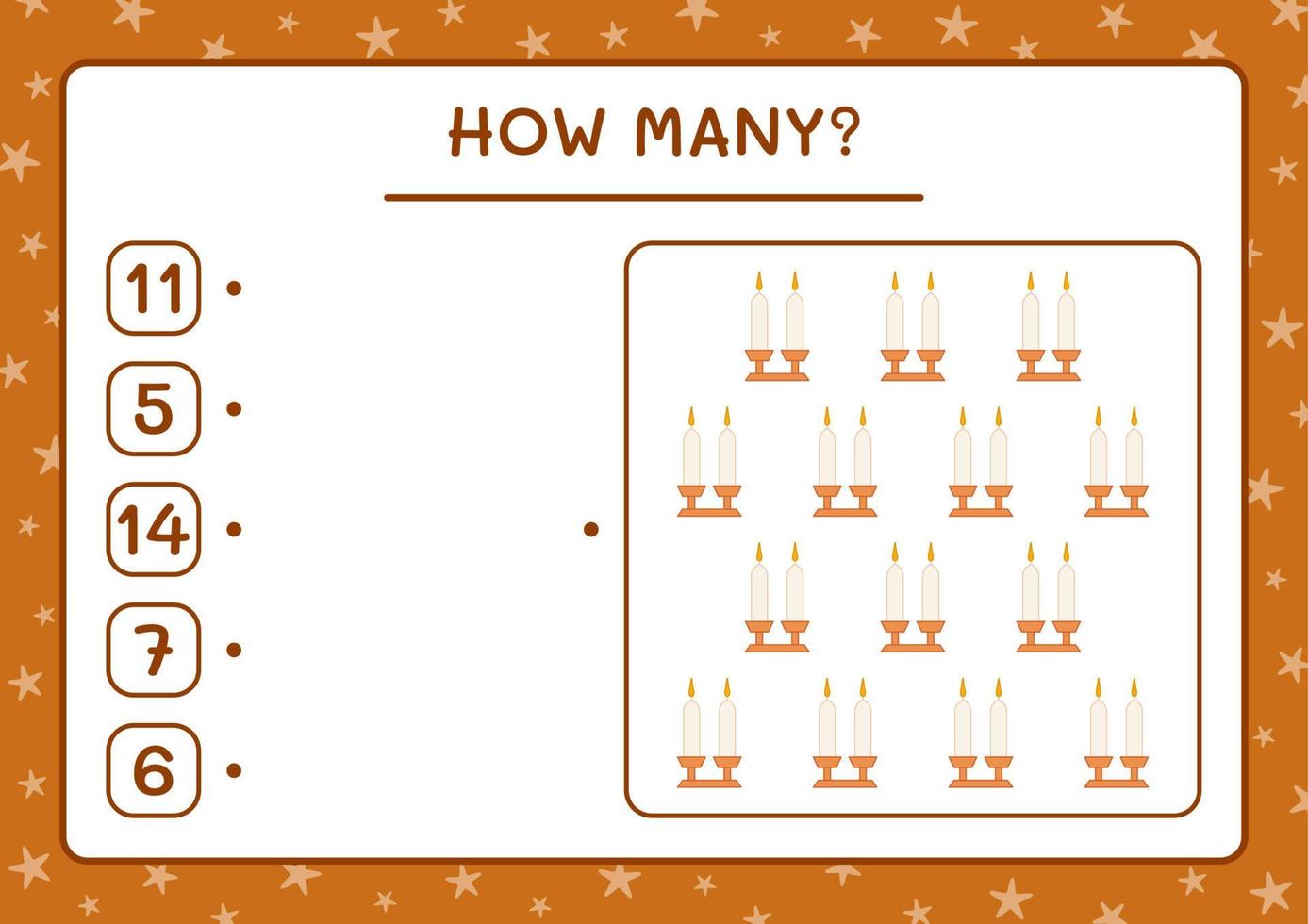 combien de bougie de noël, jeu pour enfants. illustration vectorielle, feuille de calcul imprimable vecteur