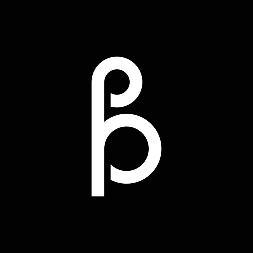lettre b moderne avec logo de ligne qui se chevauche vecteur