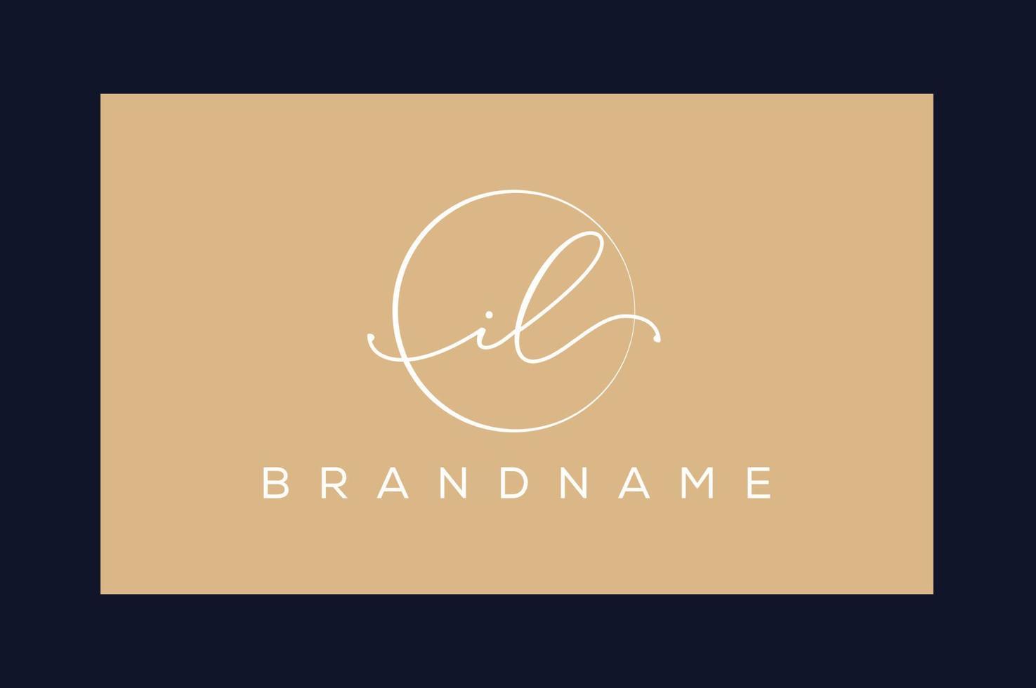 il il logo dessiné à la main de la signature initiale, de la mode, des bijoux, de la photographie, de la boutique, du script, du mariage, du modèle de logo vectoriel créatif floral et botanique pour toute entreprise ou entreprise.