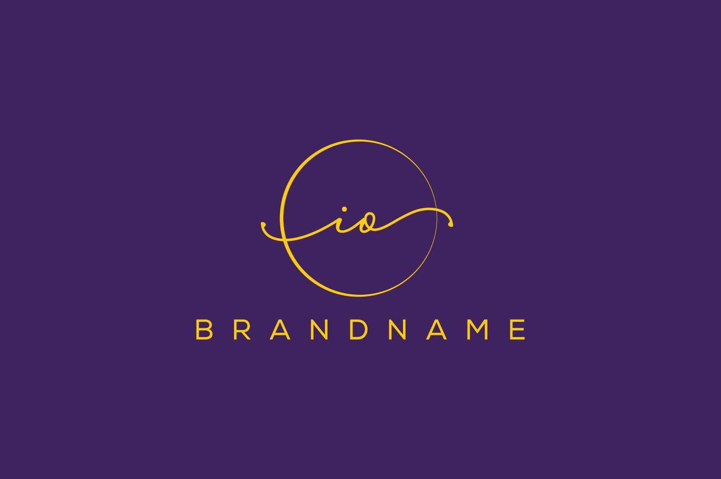 io io logo dessiné à la main de la signature initiale, de la mode, des bijoux, de la photographie, de la boutique, du script, du mariage, du modèle de logo vectoriel créatif floral et botanique pour toute entreprise ou entreprise.