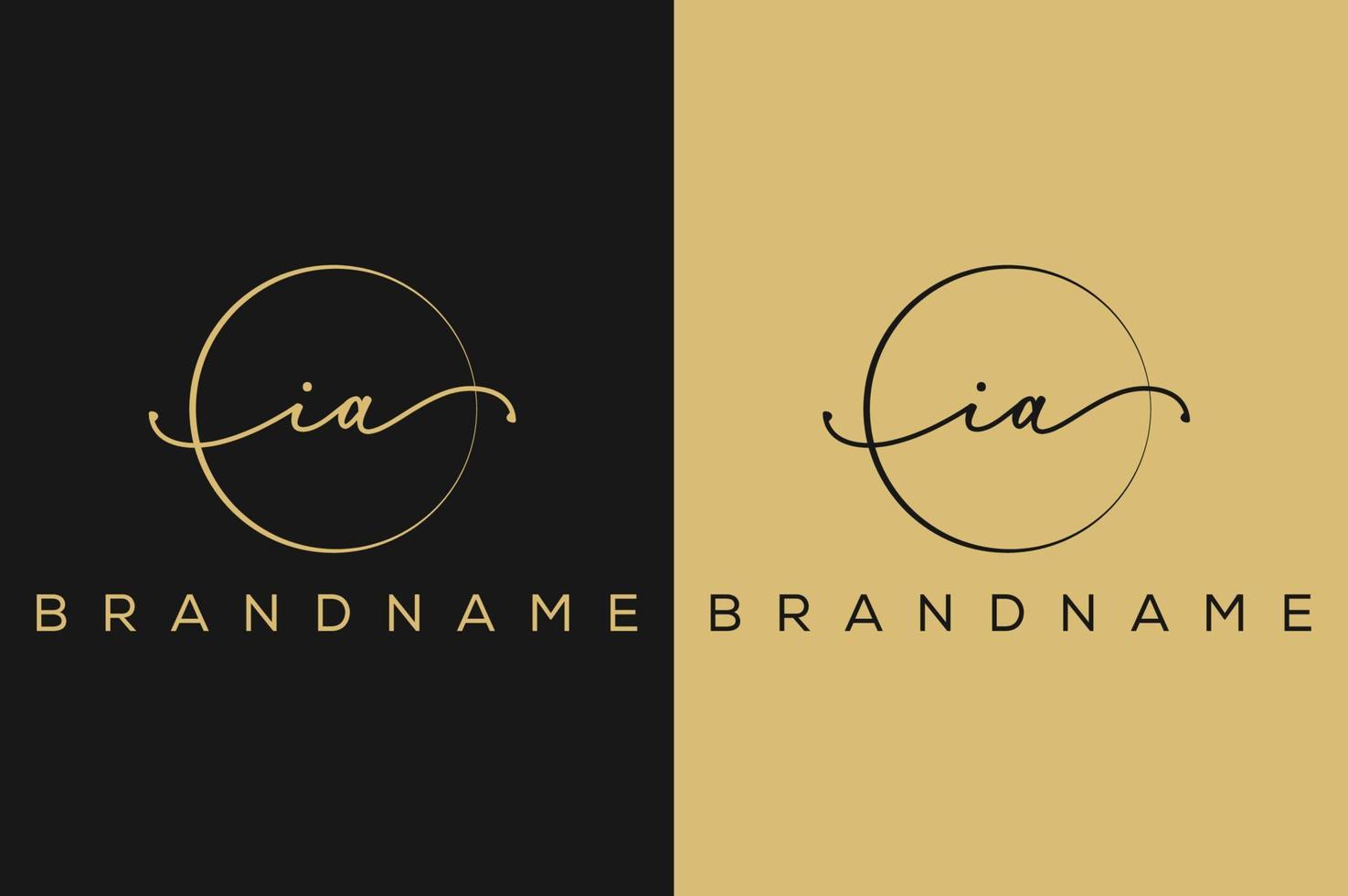 ia ia logo dessiné à la main de la signature initiale, de la mode, des bijoux, de la photographie, de la boutique, du script, du mariage, du modèle de logo vectoriel créatif floral et botanique pour toute entreprise ou entreprise.