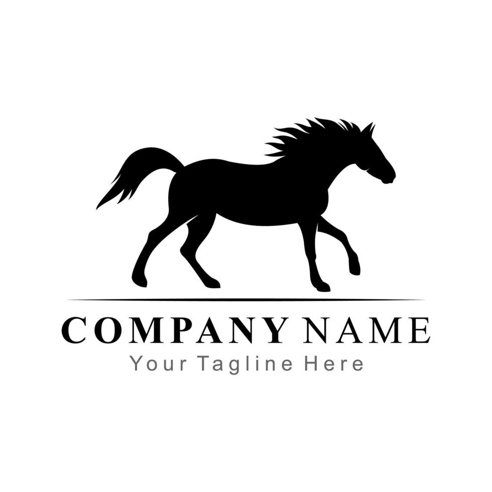 logo de silhouette de cheval en cours d'exécution vecteur