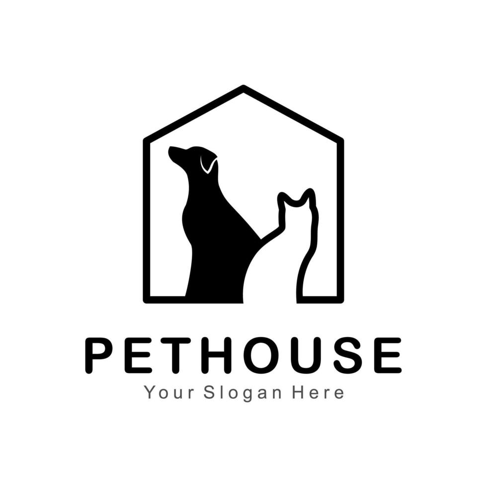 logo de maison pour animaux de compagnie vecteur