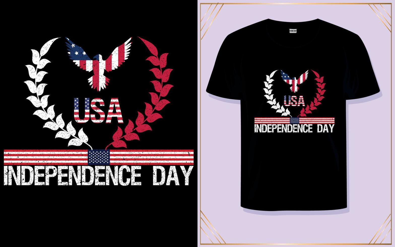 4 juillet conception de t-shirt de la fête de l'indépendance des états-unis vecteur