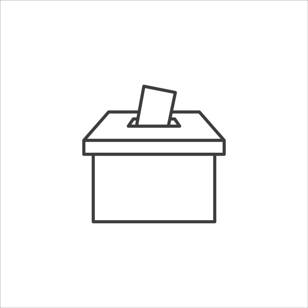vecteur d'icône d'urne de vote sur fond blanc