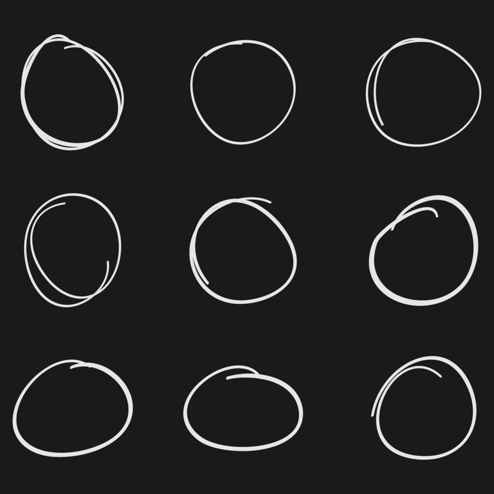 ensemble de marqueur de cercle dessiné à la main vecteur