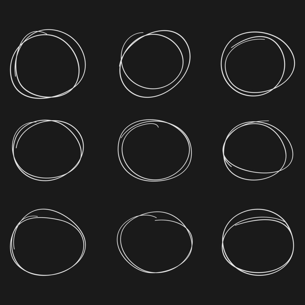 ensemble de marqueur de cercle dessiné à la main vecteur