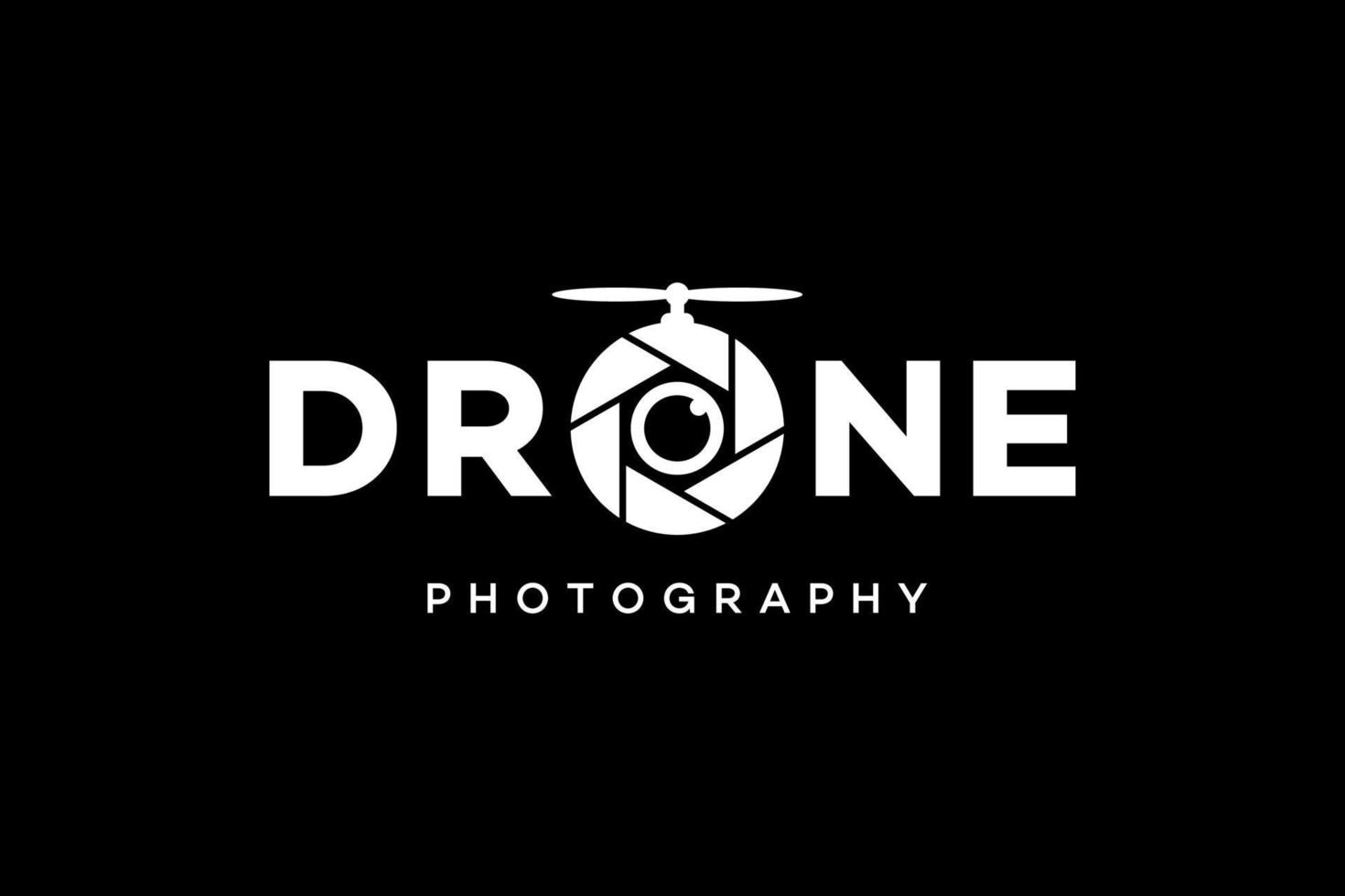 logo de film de photographie de drone noir vecteur