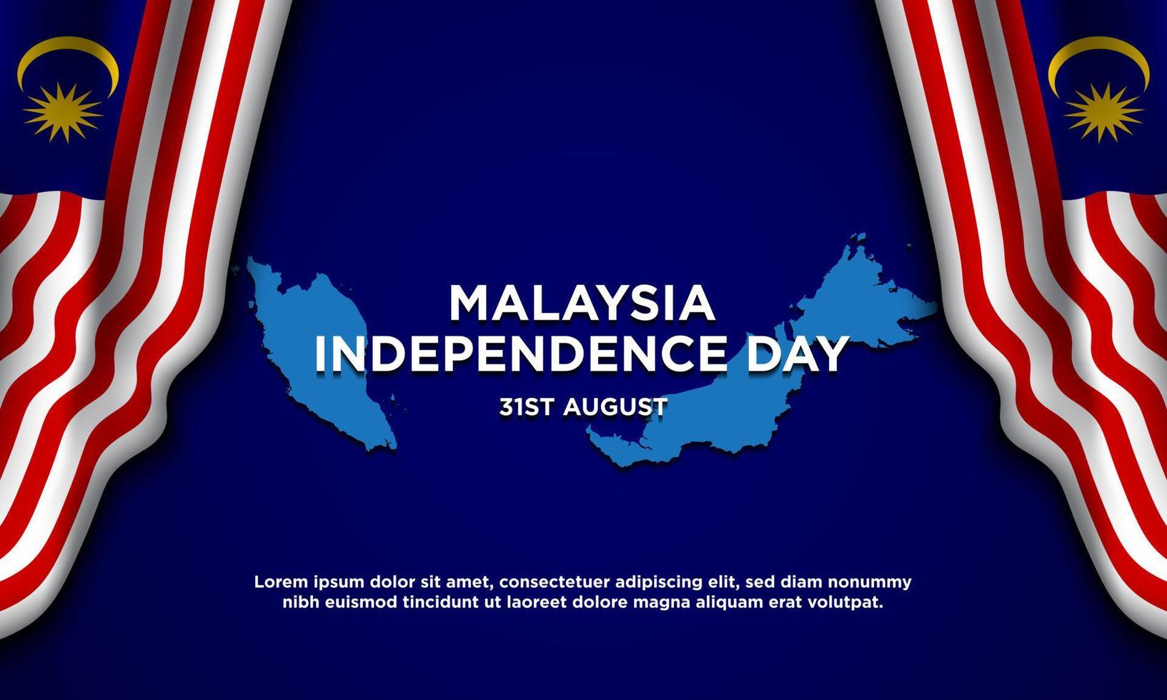 conception de fond de la fête de l'indépendance de la malaisie. vecteur