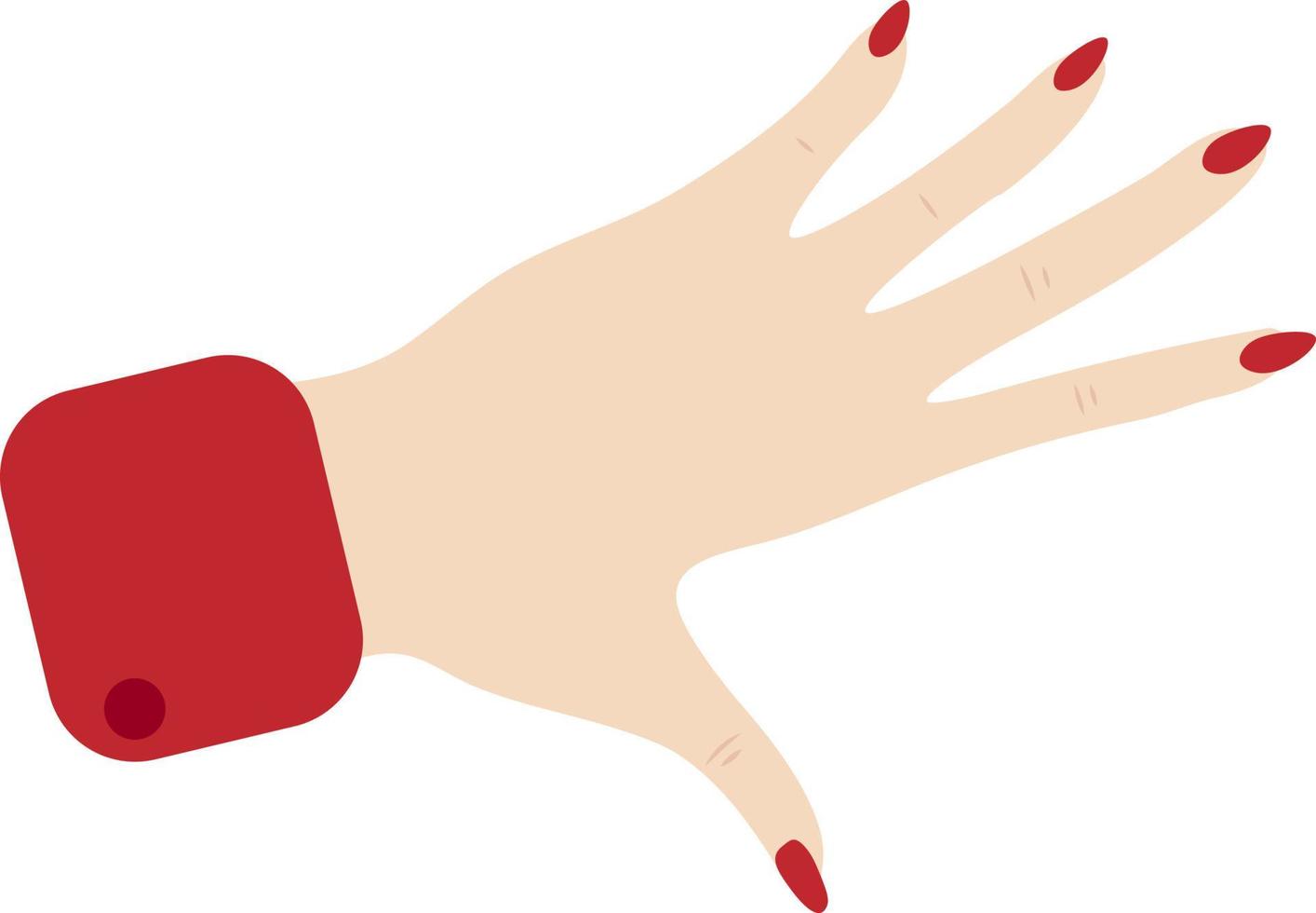 main de femme avec des ongles rouges vecteur