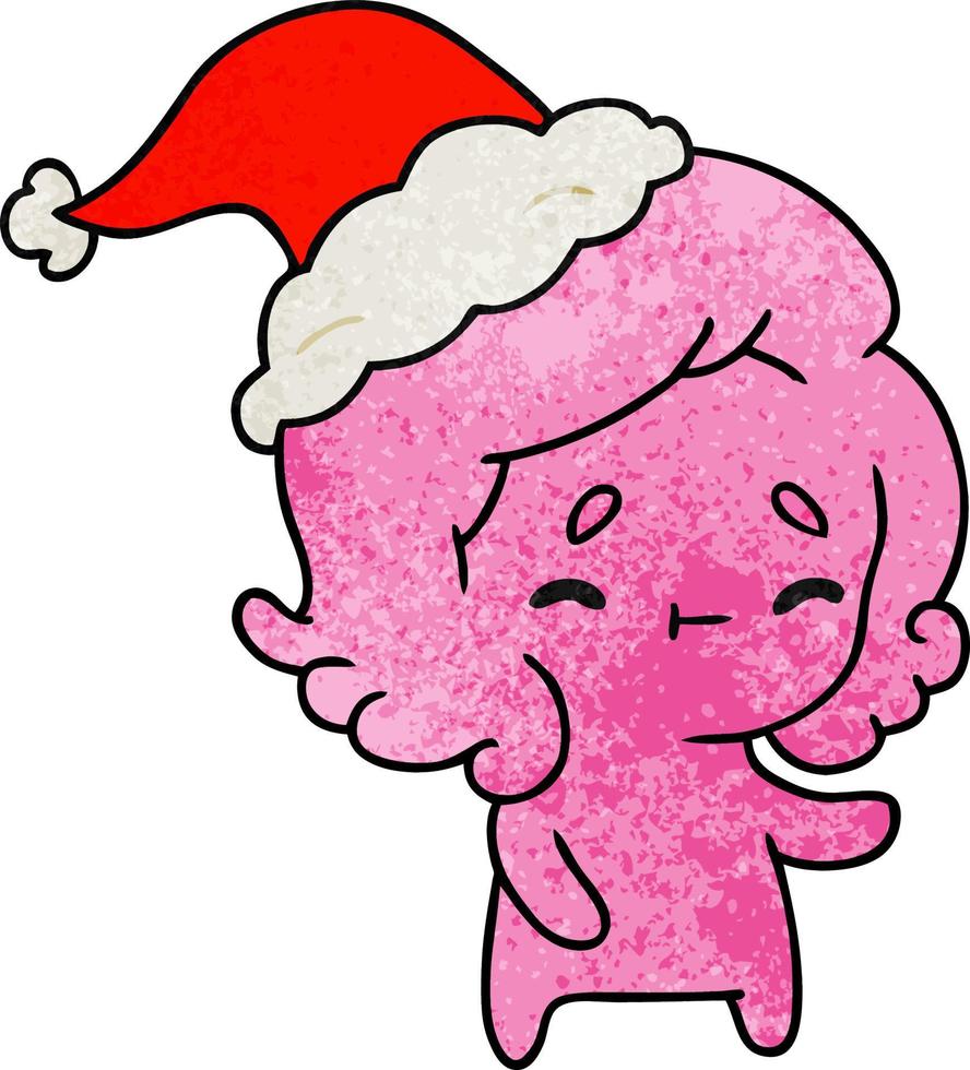 Dessin animé texturé de noël de fantôme kawaii vecteur