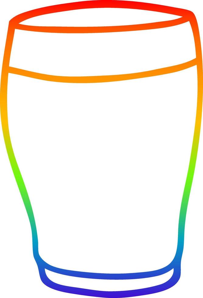 ligne de gradient arc-en-ciel dessin dessin animé verre de lait vecteur