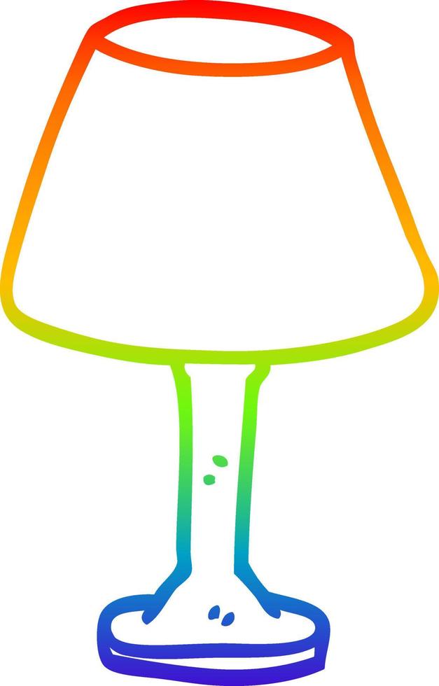 lampe de bureau de dessin animé de dessin de ligne de gradient arc-en-ciel vecteur