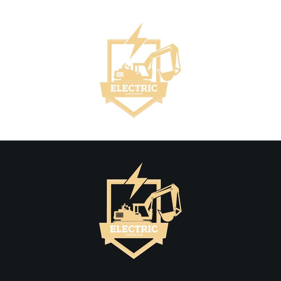 illustration vectorielle de conception de logo de construction électrique vecteur