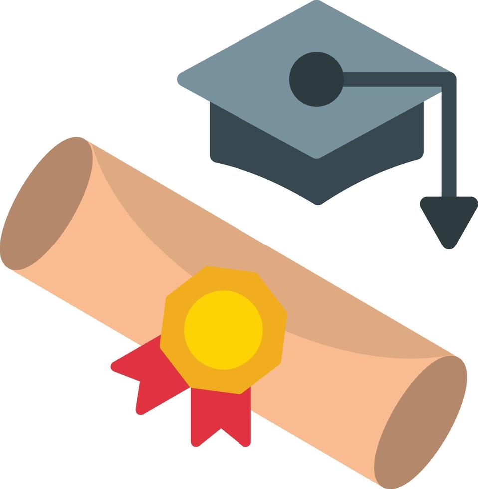 icône plate de remise des diplômes vecteur