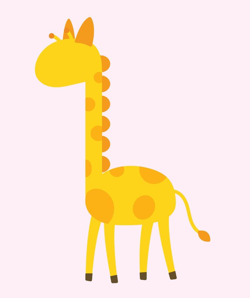 illustration de girafe mignonne en vecteur de dessin animé d'animation